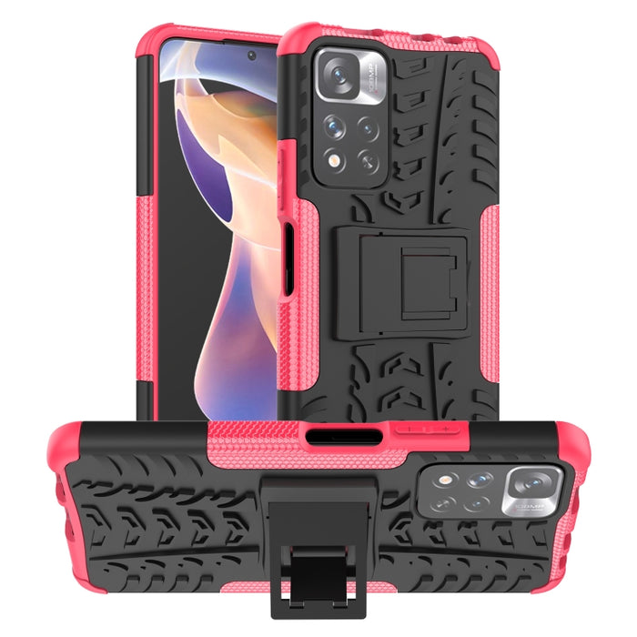 Funda para teléfono con textura de neumático TPU + PC con soporte, For OPPO Realme 8i, For Xiaomi Redmi Note 11 Pro (China), For Motorola Moto E40, For Samsung Galaxy A03 Global, For Samsung Galaxy A53 5G
