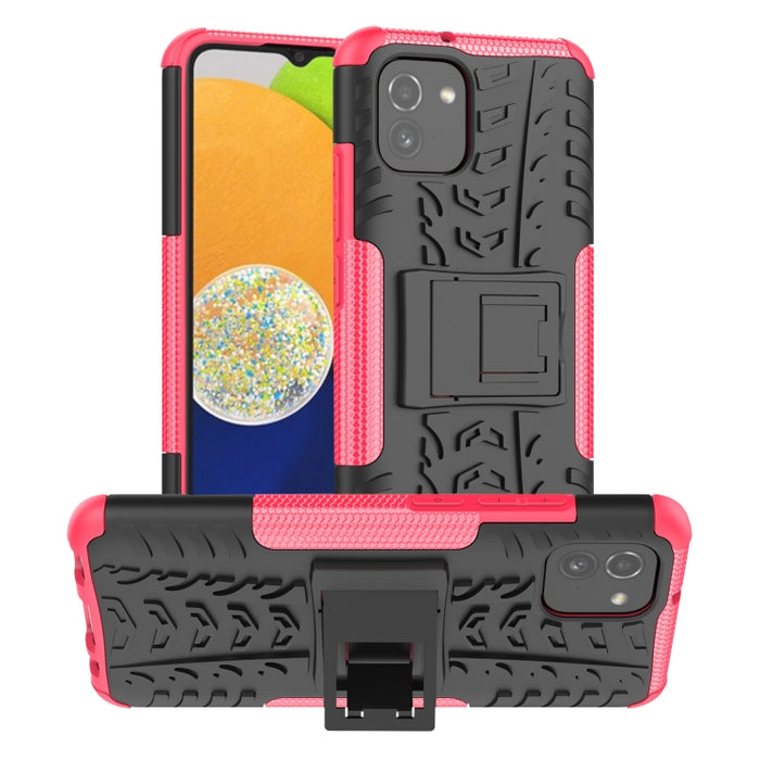 Funda para teléfono con textura de neumático TPU + PC con soporte, For OPPO Realme 8i, For Xiaomi Redmi Note 11 Pro (China), For Motorola Moto E40, For Samsung Galaxy A03 Global, For Samsung Galaxy A53 5G