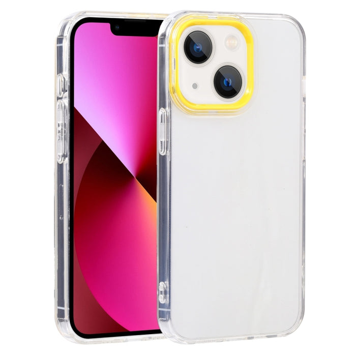 Estuche para teléfono de TPU transparente con marco de lente Macaron