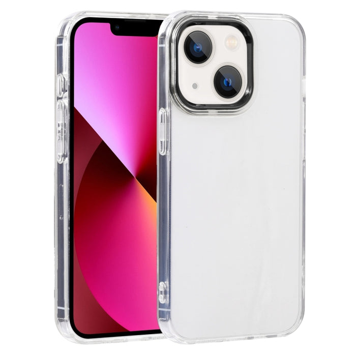 Estuche para teléfono de TPU transparente con marco de lente Macaron