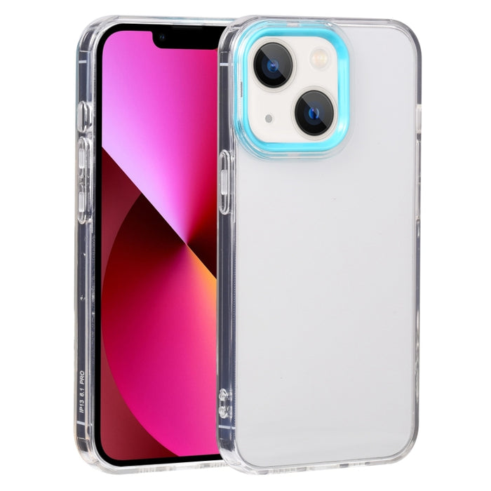 Estuche para teléfono de TPU transparente con marco de lente Macaron