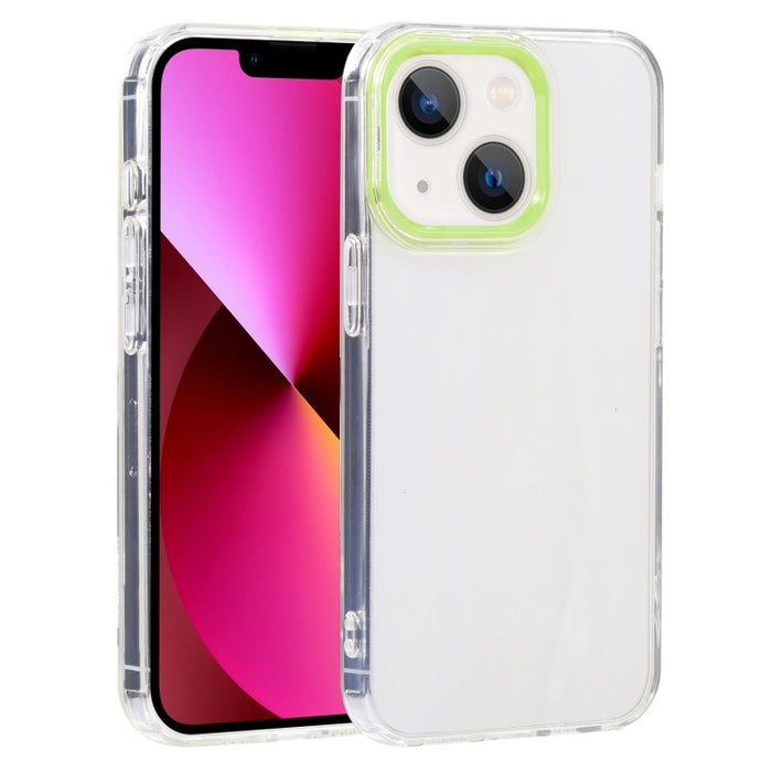 Estuche para teléfono de TPU transparente con marco de lente Macaron
