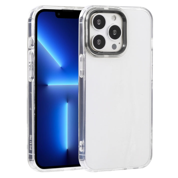 Estuche para teléfono de TPU transparente con marco de lente Macaron