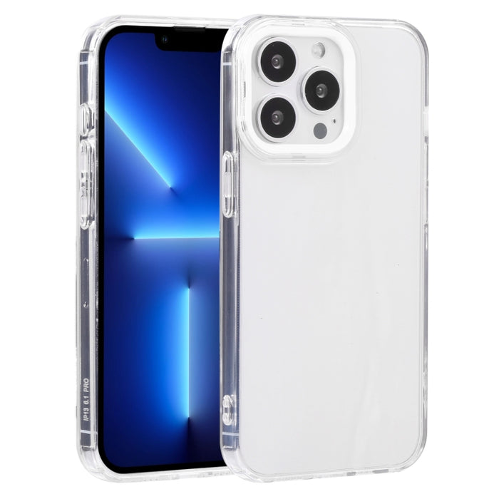 Estuche para teléfono de TPU transparente con marco de lente Macaron