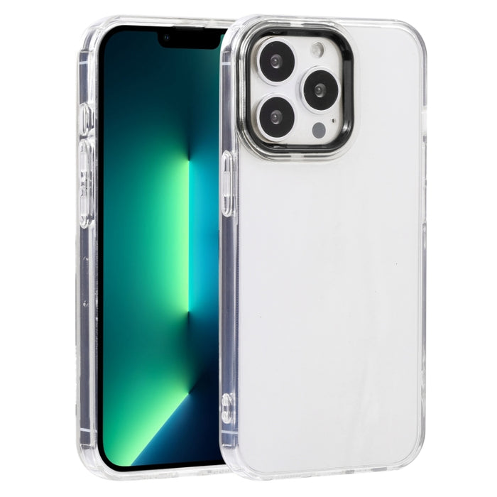 Estuche para teléfono de TPU transparente con marco de lente Macaron