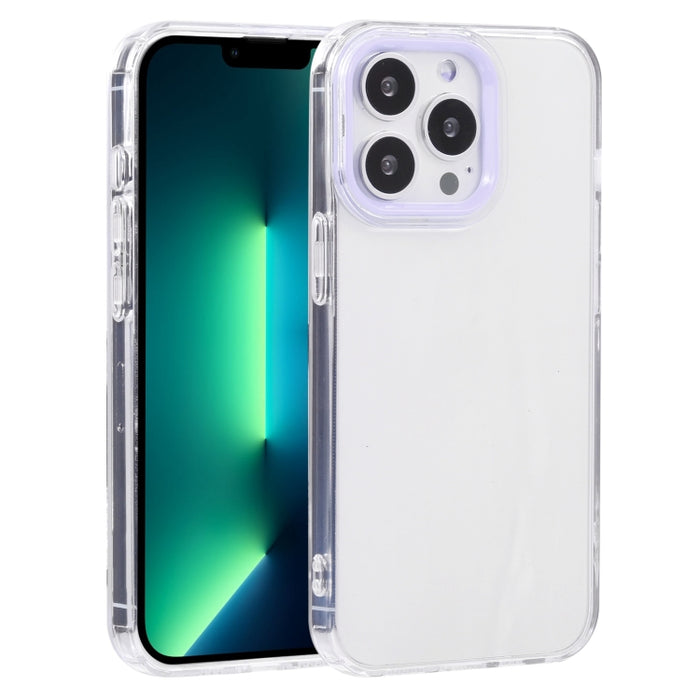 Estuche para teléfono de TPU transparente con marco de lente Macaron