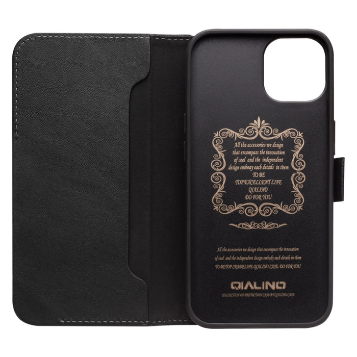 Estuche de cuero para teléfono con hebilla magnética QIALINO