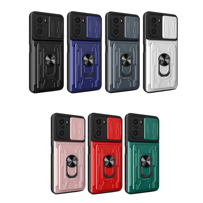 Estuche deslizante para teléfono con tarjeta Camshield, For Xiaomi Redmi K40/Poco F3/Mi 11i, For Xiaomi Mi 11 Lite, For OPPO Realme C20 / C21, For OPPO Realme C25 / C15, For OPPO Realme 8 / 8 Pro