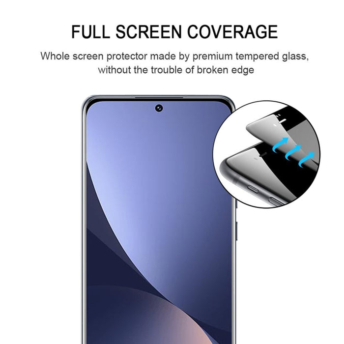 Pegamento completo 9H HD 3D Película de vidrio templado de borde curvo, For Xiaomi 12X / 12 (1 PC)