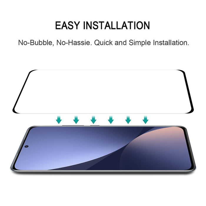 Pegamento completo 9H HD 3D Película de vidrio templado de borde curvo, For Xiaomi 12X / 12 (1 PC)