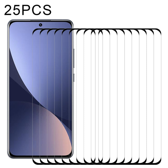 25 PCS 9H HD 3D Película de vidrio templado con borde curvo, For Xiaomi 12X / 12 (25 PCS)