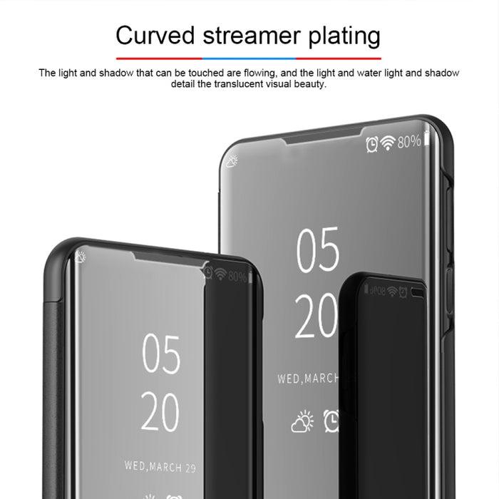 Estuche de cuero con tapa horizontal de espejo plateado con soporte, For OPPO Reno2 Z / Reno2 F, For Galaxy S20+, For Galaxy S20 Ultra, For Galaxy S20, For Xiaomi Mi Note10 / Note 10 Pro, For OPPO Reno2 Z/ Reno2 F