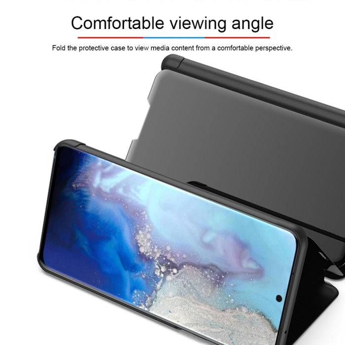 Estuche de cuero con tapa horizontal de espejo plateado con soporte, For OPPO Reno2 Z / Reno2 F, For Galaxy S20+, For Galaxy S20 Ultra, For Galaxy S20, For Xiaomi Mi Note10 / Note 10 Pro, For OPPO Reno2 Z/ Reno2 F