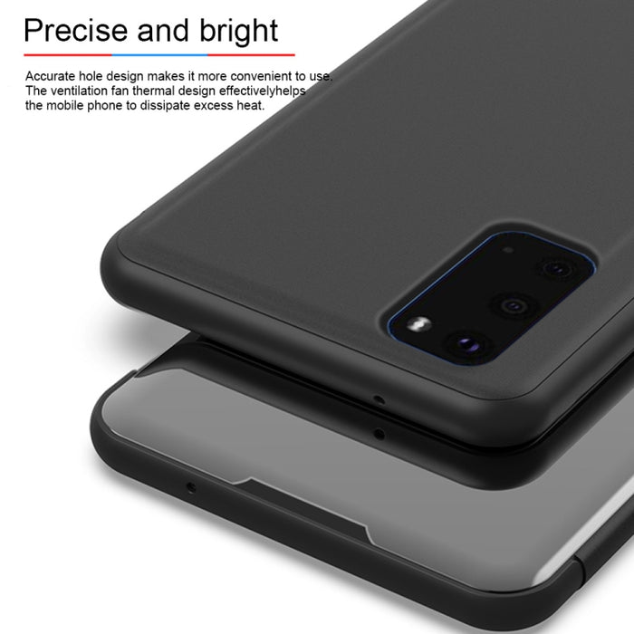 Estuche de cuero con tapa horizontal de espejo plateado con soporte, For OPPO Reno2 Z / Reno2 F, For Galaxy S20+, For Galaxy S20 Ultra, For Galaxy S20, For Xiaomi Mi Note10 / Note 10 Pro, For OPPO Reno2 Z/ Reno2 F