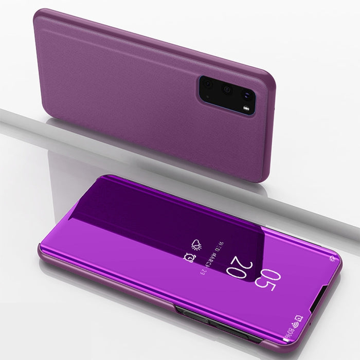 Estuche de cuero con tapa horizontal de espejo plateado con soporte, For OPPO Reno2 Z / Reno2 F, For Galaxy S20+, For Galaxy S20 Ultra, For Galaxy S20, For Xiaomi Mi Note10 / Note 10 Pro, For OPPO Reno2 Z/ Reno2 F