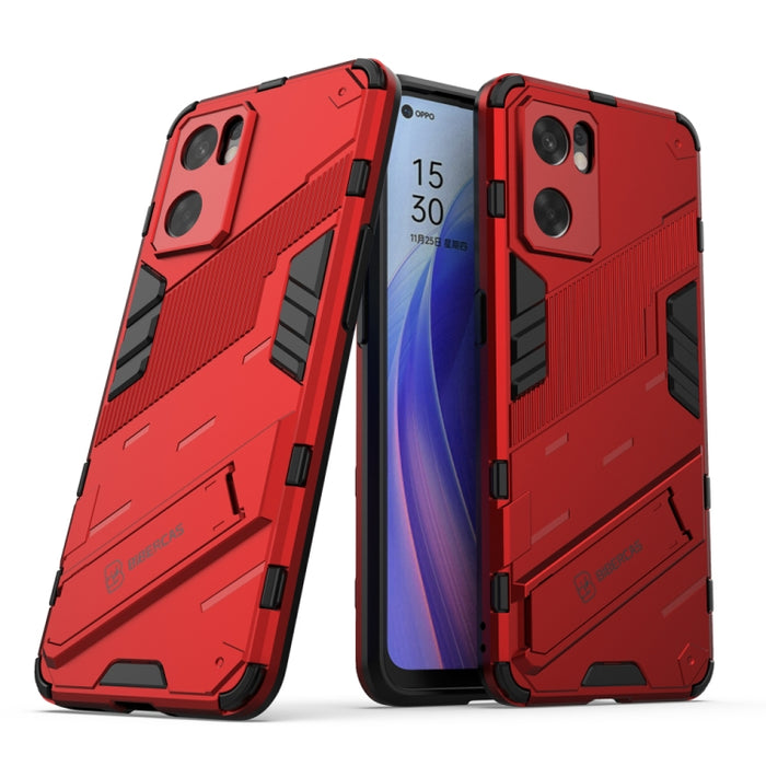 Punk Armor 2 en 1 PC + TPU Estuche para teléfono a prueba de golpes con soporte invisible, For OPPO Reno7 SE 5G, For Xiaomi Mi 12