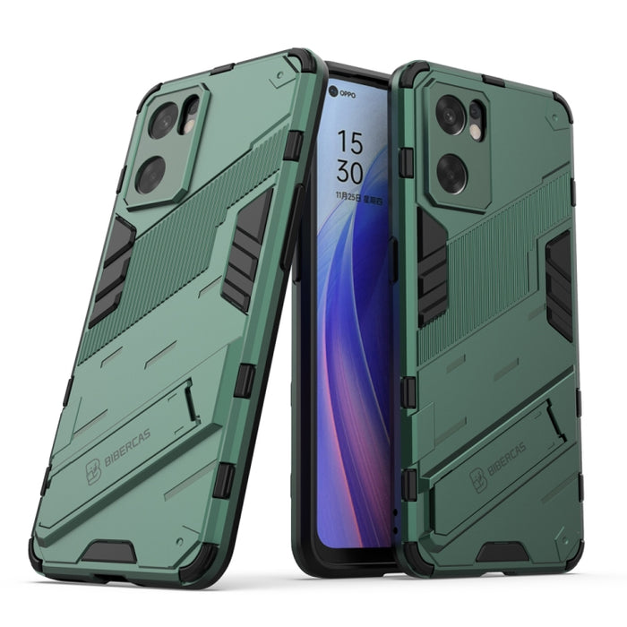 Punk Armor 2 en 1 PC + TPU Estuche para teléfono a prueba de golpes con soporte invisible, For OPPO Reno7 SE 5G, For Xiaomi Mi 12