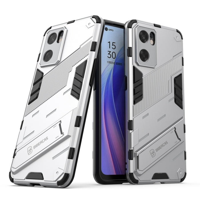 Punk Armor 2 en 1 PC + TPU Estuche para teléfono a prueba de golpes con soporte invisible, For OPPO Reno7 SE 5G, For Xiaomi Mi 12