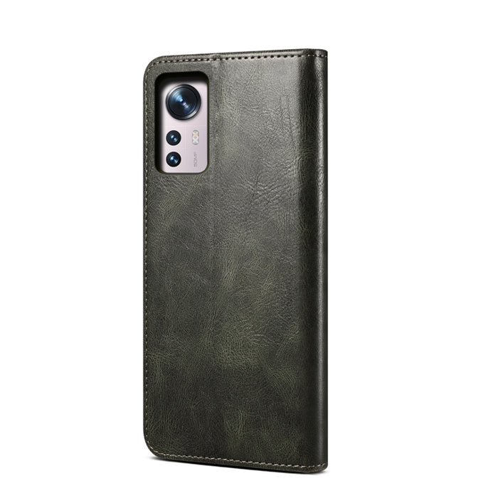 Estuche para teléfono de cuero con textura de caballo loco de cera simple, For Xiaomi 12/12S, For Xiaomi 12 Pro/12S Pro, For Xiaomi 12X