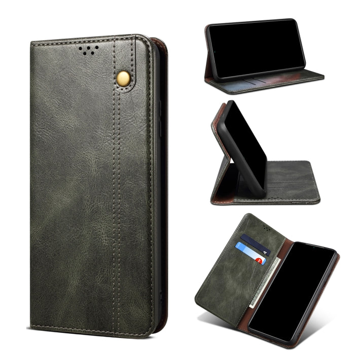 Estuche para teléfono de cuero con textura de caballo loco de cera simple, For Xiaomi 12/12S, For Xiaomi 12 Pro/12S Pro, For Xiaomi 12X