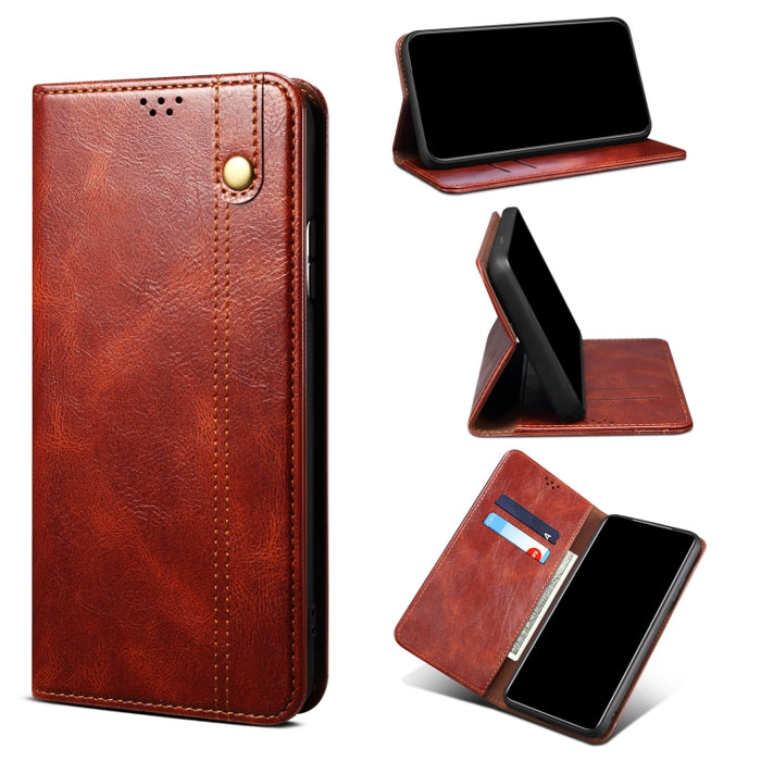 Estuche para teléfono de cuero con textura de caballo loco de cera simple, For Xiaomi 12/12S, For Xiaomi 12 Pro/12S Pro, For Xiaomi 12X