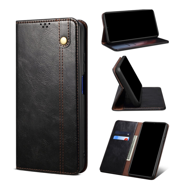 Estuche para teléfono de cuero con textura de caballo loco de cera simple, For Xiaomi 12/12S, For Xiaomi 12 Pro/12S Pro, For Xiaomi 12X