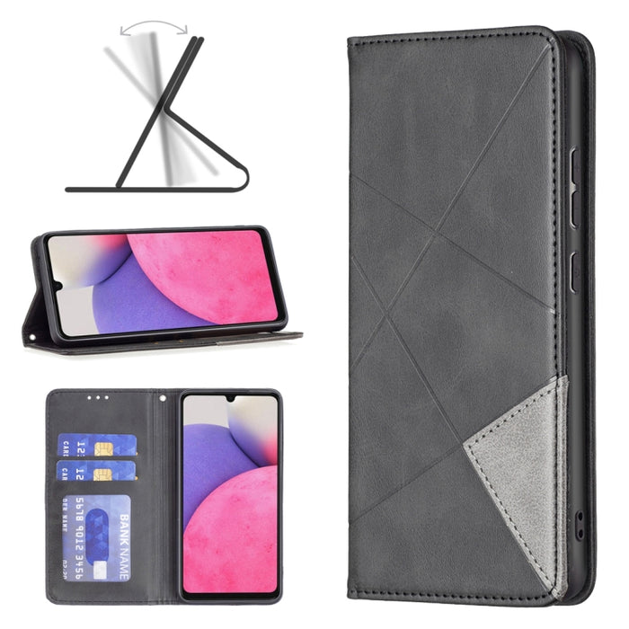 Estuche para teléfono de cuero magnético invisible prismático, For Samsung Galaxy A13 4G, For Samsung Galaxy A33 5G, For Samsung Galaxy A73 5G, For Xiaomi 12