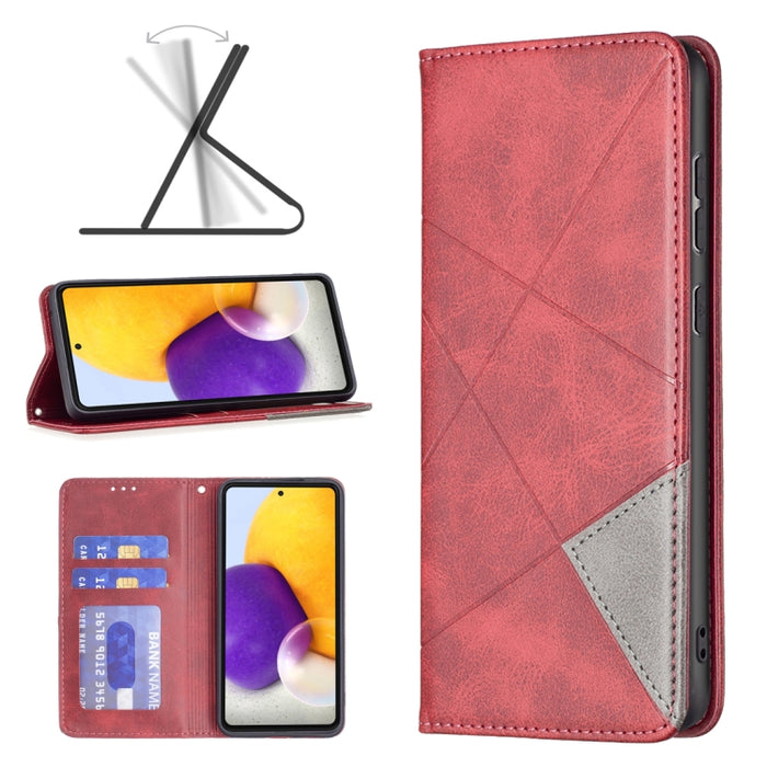 Estuche para teléfono de cuero magnético invisible prismático, For Samsung Galaxy A13 4G, For Samsung Galaxy A33 5G, For Samsung Galaxy A73 5G, For Xiaomi 12