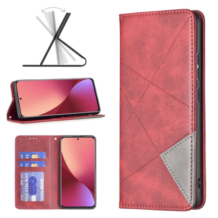 Estuche para teléfono de cuero magnético invisible prismático, For Samsung Galaxy A13 4G, For Samsung Galaxy A33 5G, For Samsung Galaxy A73 5G, For Xiaomi 12