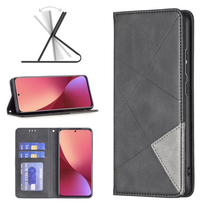 Estuche para teléfono de cuero magnético invisible prismático, For Samsung Galaxy A13 4G, For Samsung Galaxy A33 5G, For Samsung Galaxy A73 5G, For Xiaomi 12