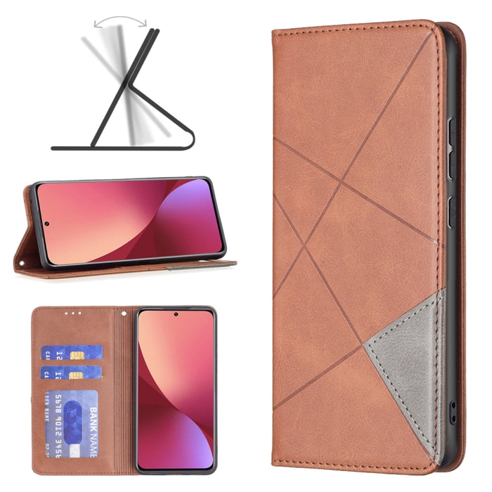 Estuche para teléfono de cuero magnético invisible prismático, For Samsung Galaxy A13 4G, For Samsung Galaxy A33 5G, For Samsung Galaxy A73 5G, For Xiaomi 12