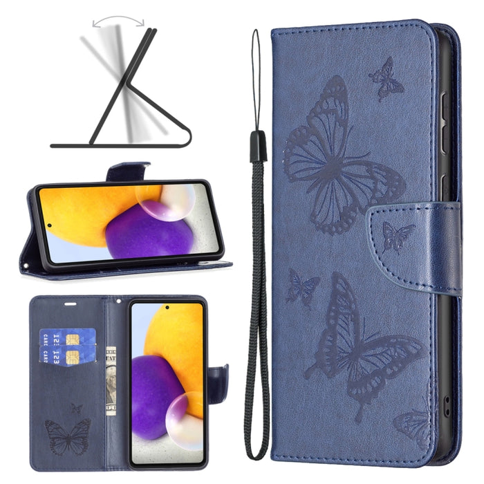 Estuche para teléfono de cuero con dos mariposas en relieve, For Samsung Galaxy A13 4G, For Samsung Galaxy A33 5G, For Samsung Galaxy A73 5G, For Xiaomi 12