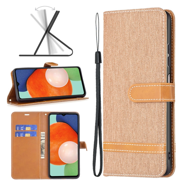 Estuche para teléfono de cuero con textura de mezclilla a juego, For Samsung Galaxy A13 4G, For Samsung Galaxy A33 5G, For Samsung Galaxy A73 5G, For Xiaomi 12
