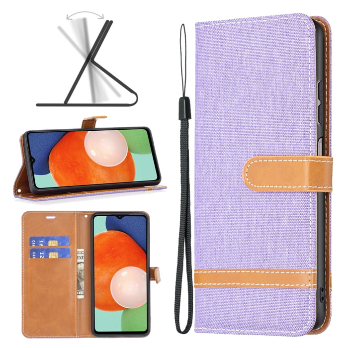 Estuche para teléfono de cuero con textura de mezclilla a juego, For Samsung Galaxy A13 4G, For Samsung Galaxy A33 5G, For Samsung Galaxy A73 5G, For Xiaomi 12