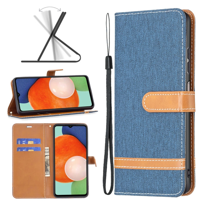Estuche para teléfono de cuero con textura de mezclilla a juego, For Samsung Galaxy A13 4G, For Samsung Galaxy A33 5G, For Samsung Galaxy A73 5G, For Xiaomi 12