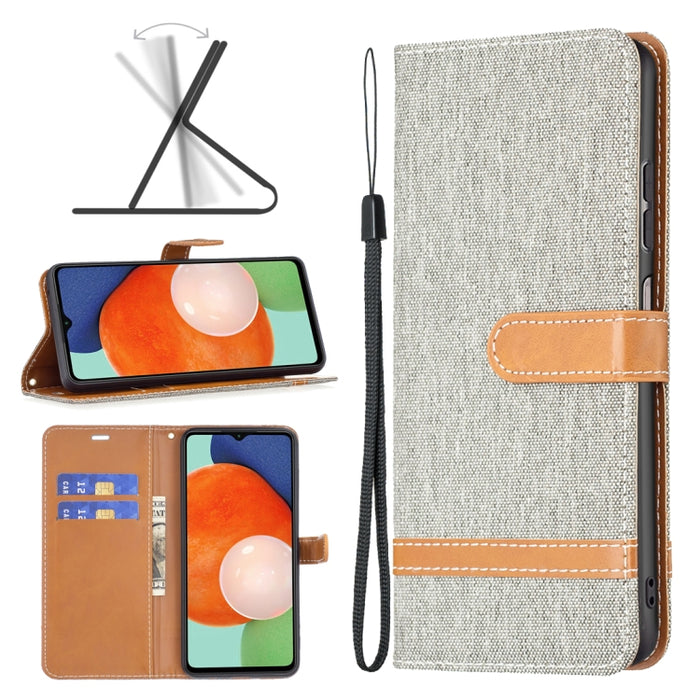 Estuche para teléfono de cuero con textura de mezclilla a juego, For Samsung Galaxy A13 4G, For Samsung Galaxy A33 5G, For Samsung Galaxy A73 5G, For Xiaomi 12