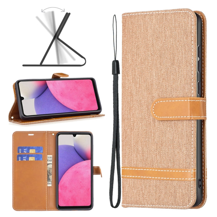 Estuche para teléfono de cuero con textura de mezclilla a juego, For Samsung Galaxy A13 4G, For Samsung Galaxy A33 5G, For Samsung Galaxy A73 5G, For Xiaomi 12