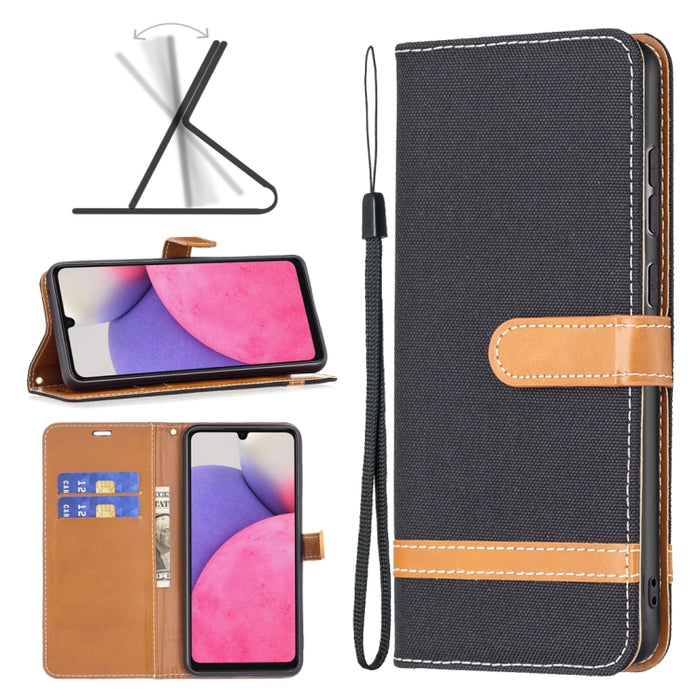 Estuche para teléfono de cuero con textura de mezclilla a juego, For Samsung Galaxy A13 4G, For Samsung Galaxy A33 5G, For Samsung Galaxy A73 5G, For Xiaomi 12