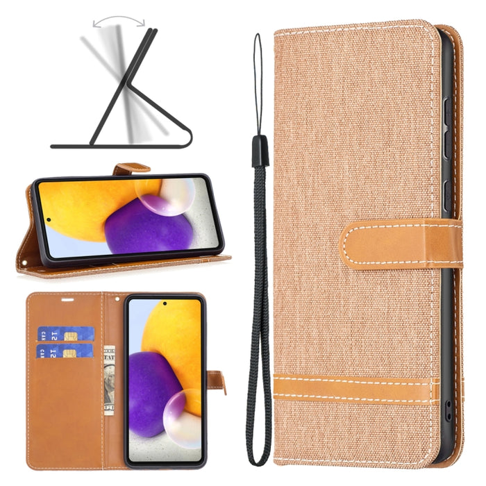 Estuche para teléfono de cuero con textura de mezclilla a juego, For Samsung Galaxy A13 4G, For Samsung Galaxy A33 5G, For Samsung Galaxy A73 5G, For Xiaomi 12