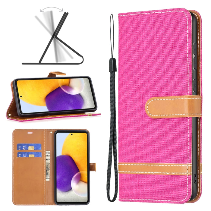 Estuche para teléfono de cuero con textura de mezclilla a juego, For Samsung Galaxy A13 4G, For Samsung Galaxy A33 5G, For Samsung Galaxy A73 5G, For Xiaomi 12