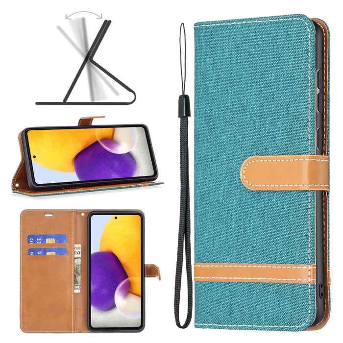 Estuche para teléfono de cuero con textura de mezclilla a juego, For Samsung Galaxy A13 4G, For Samsung Galaxy A33 5G, For Samsung Galaxy A73 5G, For Xiaomi 12