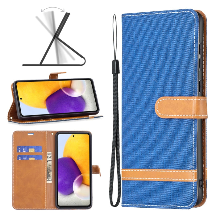 Estuche para teléfono de cuero con textura de mezclilla a juego, For Samsung Galaxy A13 4G, For Samsung Galaxy A33 5G, For Samsung Galaxy A73 5G, For Xiaomi 12