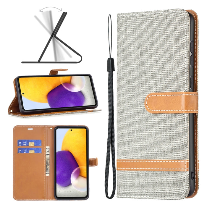 Estuche para teléfono de cuero con textura de mezclilla a juego, For Samsung Galaxy A13 4G, For Samsung Galaxy A33 5G, For Samsung Galaxy A73 5G, For Xiaomi 12