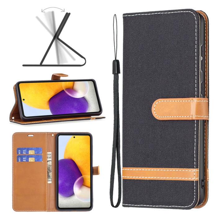 Estuche para teléfono de cuero con textura de mezclilla a juego, For Samsung Galaxy A13 4G, For Samsung Galaxy A33 5G, For Samsung Galaxy A73 5G, For Xiaomi 12