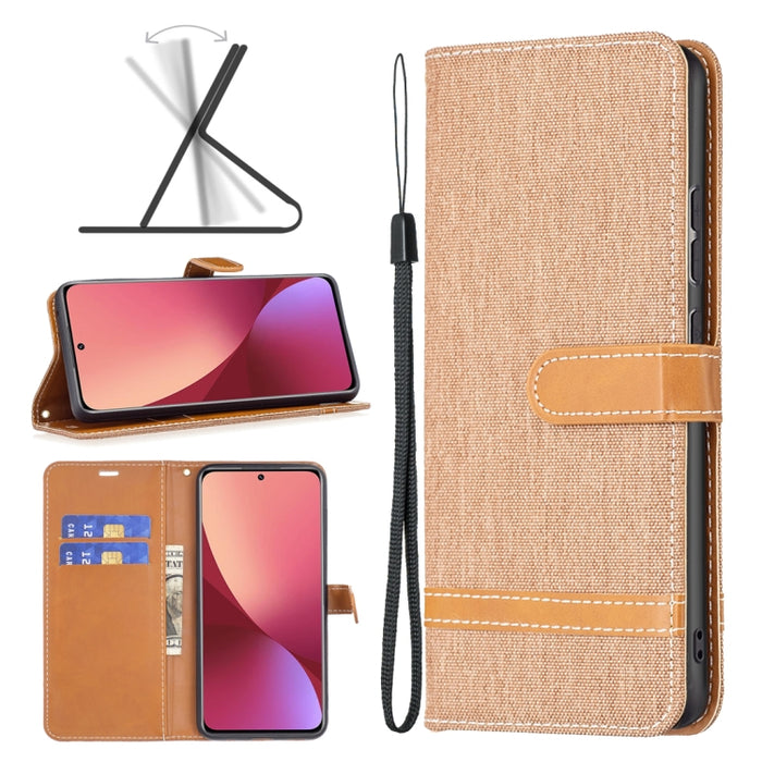 Estuche para teléfono de cuero con textura de mezclilla a juego, For Samsung Galaxy A13 4G, For Samsung Galaxy A33 5G, For Samsung Galaxy A73 5G, For Xiaomi 12