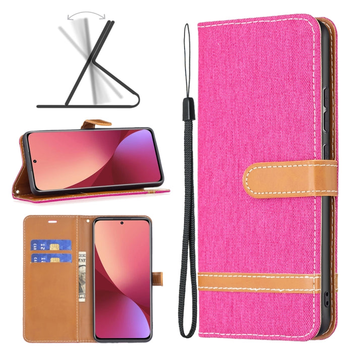 Estuche para teléfono de cuero con textura de mezclilla a juego, For Samsung Galaxy A13 4G, For Samsung Galaxy A33 5G, For Samsung Galaxy A73 5G, For Xiaomi 12
