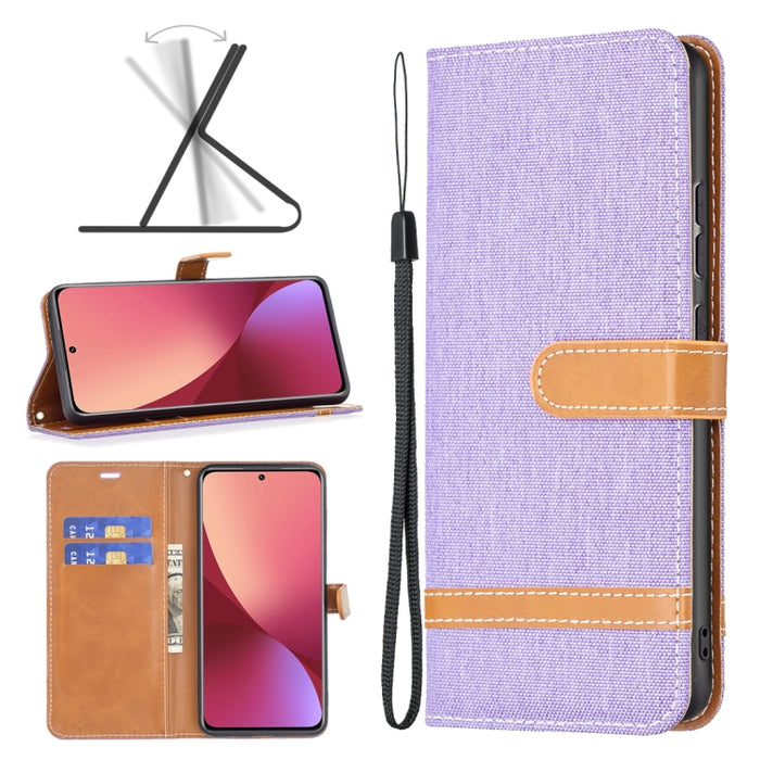 Estuche para teléfono de cuero con textura de mezclilla a juego, For Samsung Galaxy A13 4G, For Samsung Galaxy A33 5G, For Samsung Galaxy A73 5G, For Xiaomi 12