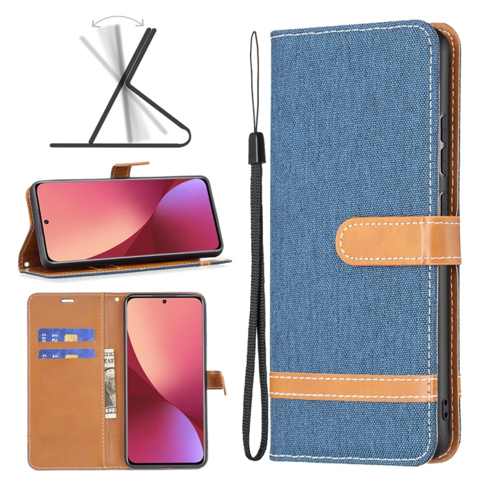 Estuche para teléfono de cuero con textura de mezclilla a juego, For Samsung Galaxy A13 4G, For Samsung Galaxy A33 5G, For Samsung Galaxy A73 5G, For Xiaomi 12