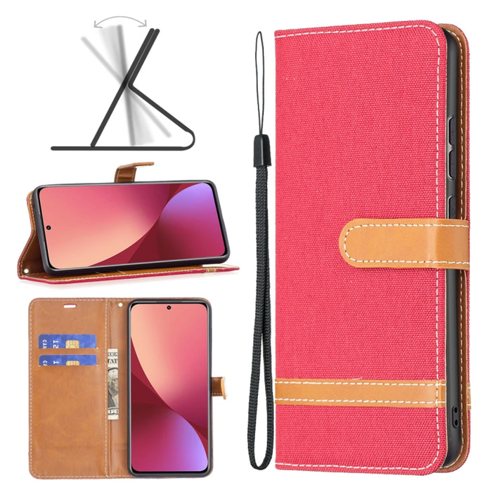 Estuche para teléfono de cuero con textura de mezclilla a juego, For Samsung Galaxy A13 4G, For Samsung Galaxy A33 5G, For Samsung Galaxy A73 5G, For Xiaomi 12