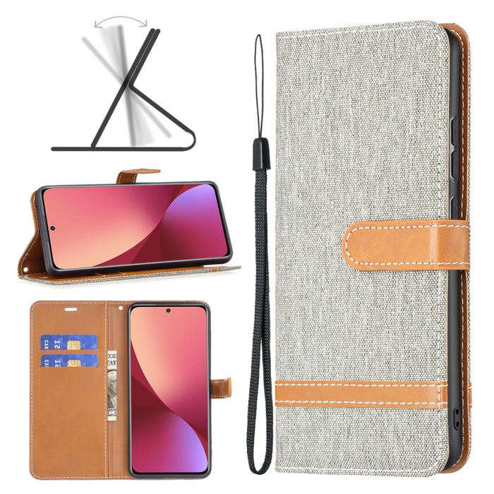 Estuche para teléfono de cuero con textura de mezclilla a juego, For Samsung Galaxy A13 4G, For Samsung Galaxy A33 5G, For Samsung Galaxy A73 5G, For Xiaomi 12